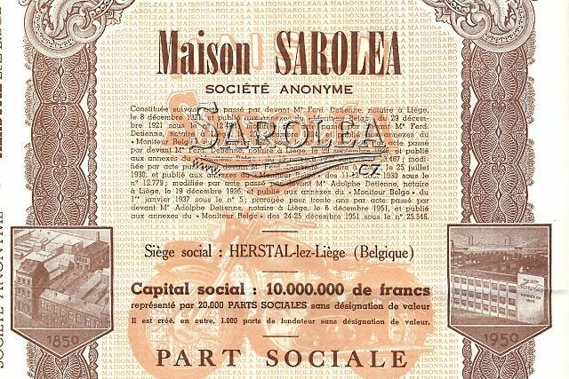 Saroléa akcie 1950